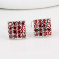 Square CZ Diamond Wedding Stud Earrings